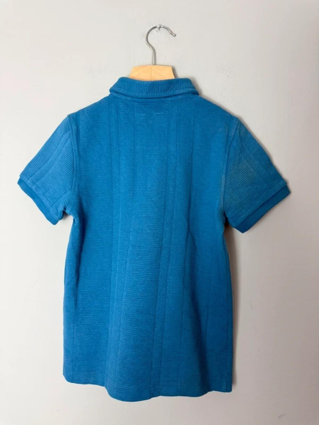 NEW Ex M&S Blue Quarter Zip Short Sleeve Polo Shirt - Boys 4-5 Years