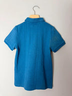 NEW Ex M&S Blue Quarter Zip Short Sleeve Polo Shirt - Boys 4-5 Years