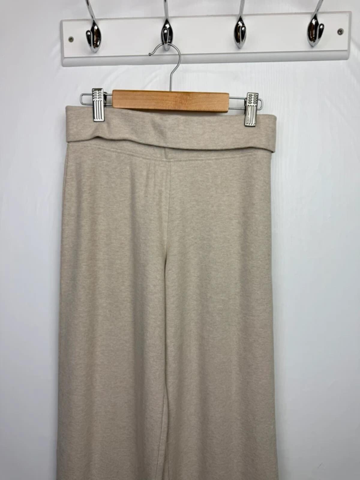 NEW Ex M&S Beige Wide Leg Fleece Leggings Joggers - Girls 13-14 Years