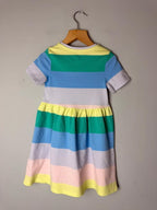 NEW Ex M&S 100% Cotton Multicolour Striped Dress - Girls 2-3 Years