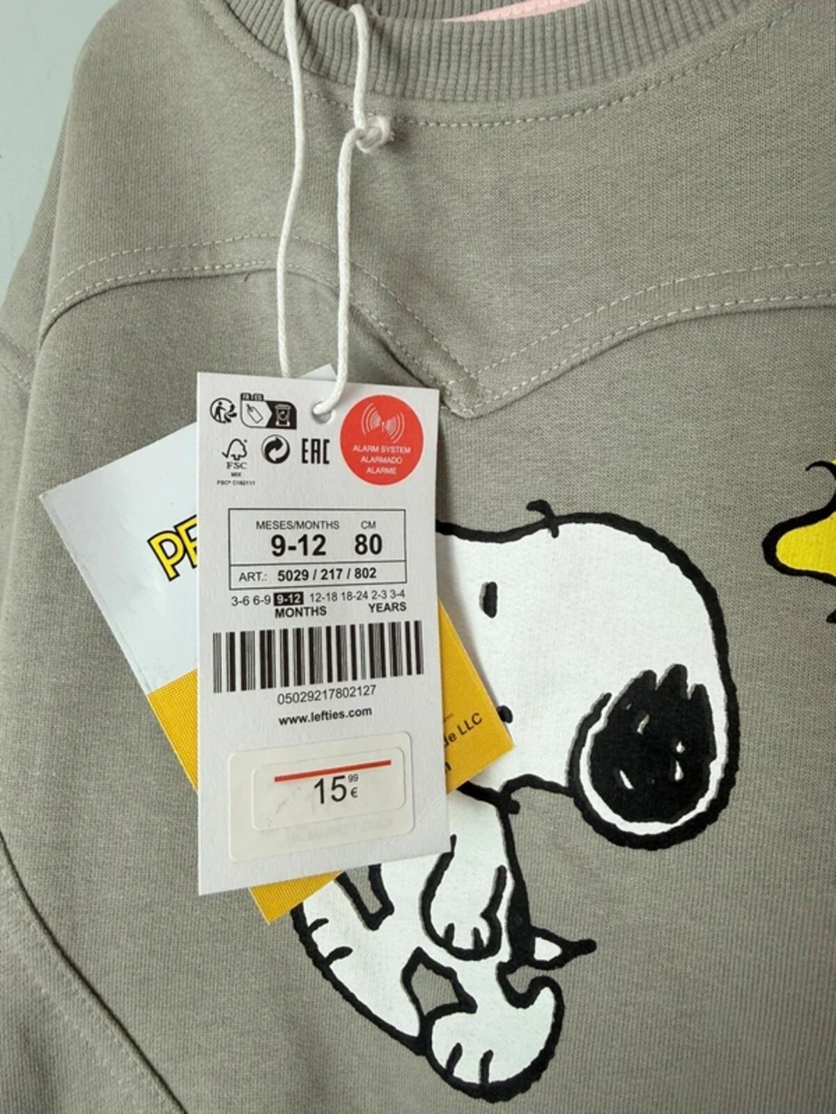 NEW Lefties Peanuts Snoopy 2 Piece Co-ord Jumper & Leggings Set - Unisex 9-12 Months