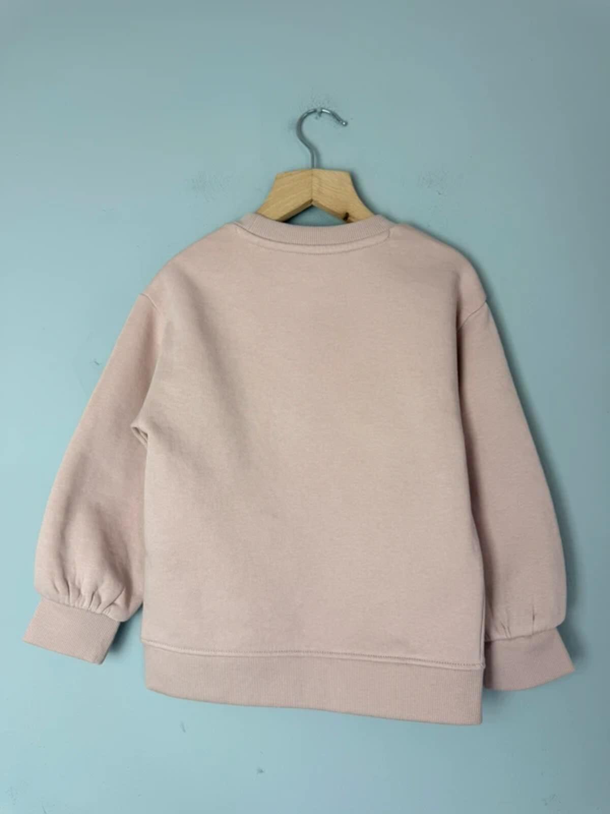 NEW Ex M&S Light Pink Bow Sweater Jumper - Girls 4-5 Years