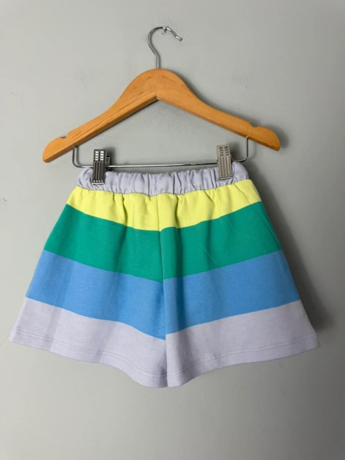 Ex M&S Kids 100% Cotton Multicolour Striped Shorts – Unisex 2 - 3 Years - Discounted high street clothing for children, ladies and men including everyday wear and seasonal styles. UK online
