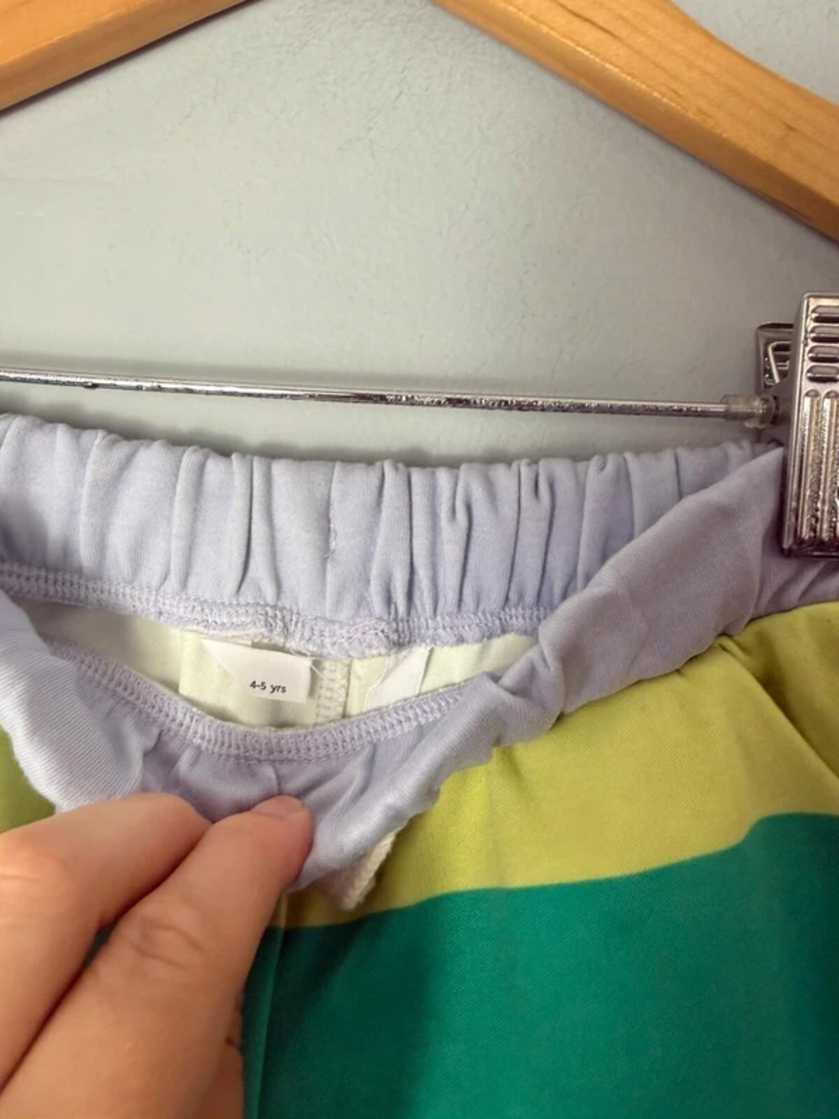 Ex M&S Kids 100% Cotton Multicolour Striped Shorts – Unisex 4–5 Years - Discounted high street clothing for children, ladies and men including everyday wear and seasonal styles. UK online