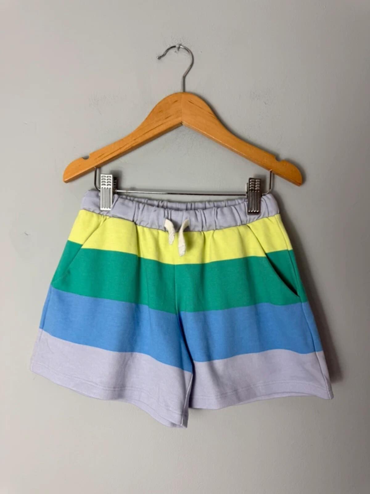 Ex M&S Kids 100% Cotton Multicolour Striped Shorts – Unisex 5 - 6 Years - Discounted high street clothing for children, ladies and men including everyday wear and seasonal styles. UK online