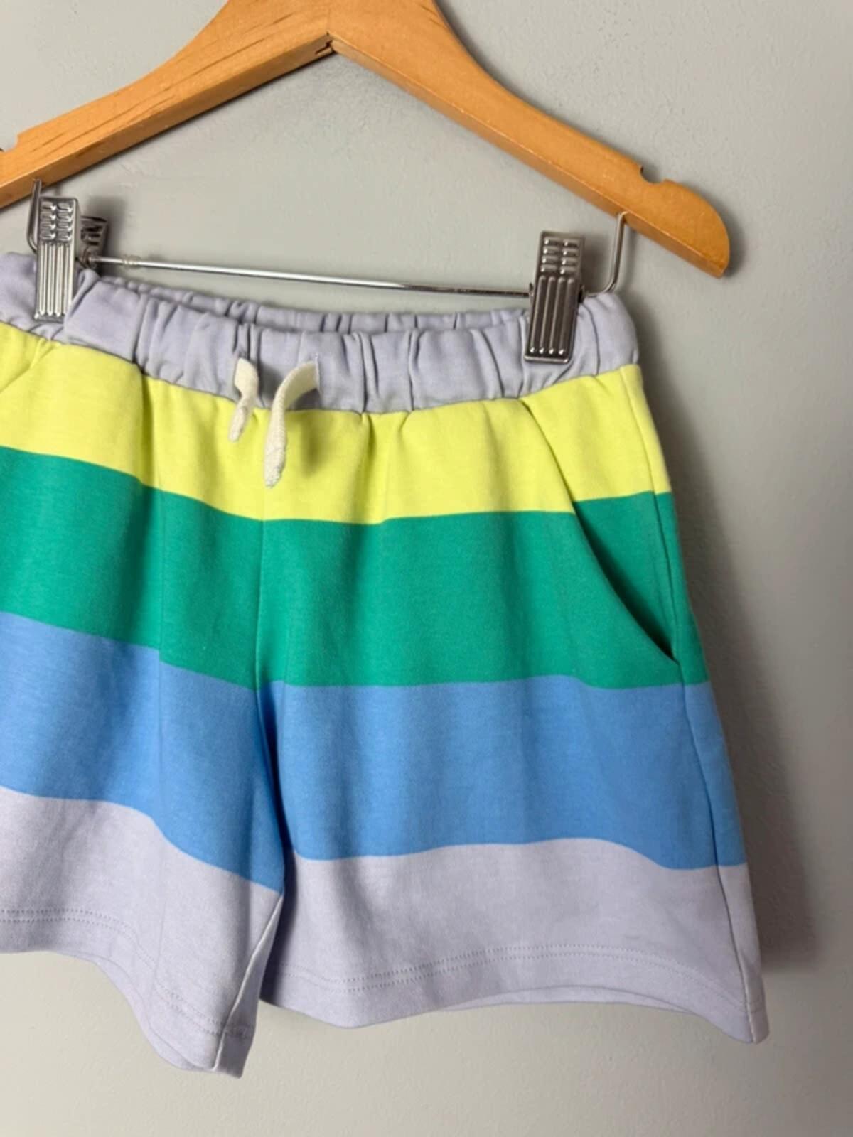 Ex M&S Kids 100% Cotton Multicolour Striped Shorts – Unisex 5 - 6 Years - Discounted high street clothing for children, ladies and men including everyday wear and seasonal styles. UK online