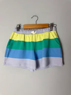 Ex M&S Kids 100% Cotton Multicolour Striped Shorts – Unisex 7 - 8 Years - Discounted high street clothing for children, ladies and men including everyday wear and seasonal styles. UK online
