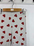 Ex M*S Red Heart Grey Leggings - Girls 6 - 7 Years - Back On The Shelves High Street Outlet Online UK
