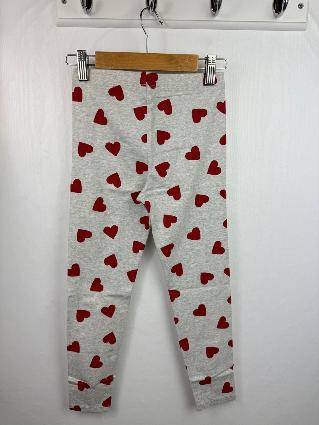 Ex M*S Red Heart Grey Leggings - Girls 6 - 7 Years - Back On The Shelves High Street Outlet Online UK