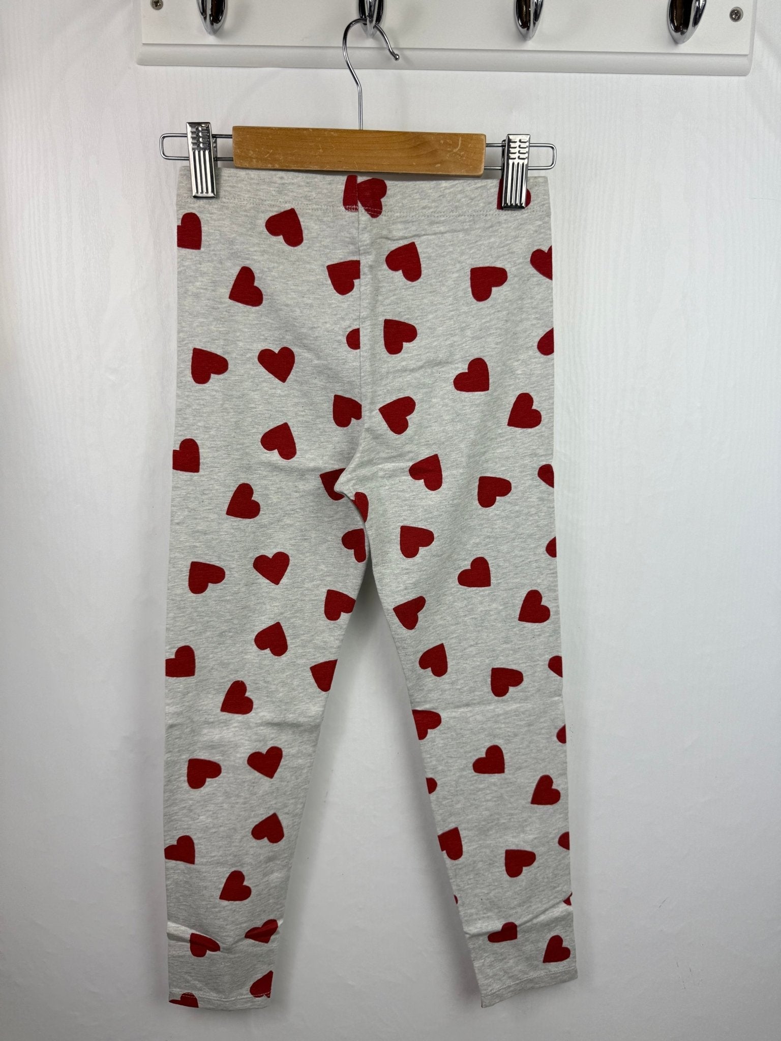Ex M*S Red Heart Grey Leggings - Girls 6 - 7 Years - Back On The Shelves High Street Outlet Online UK
