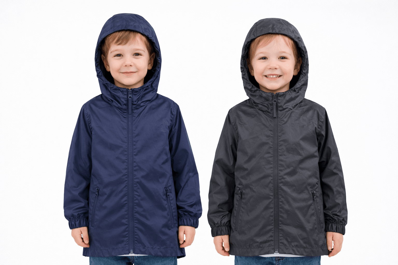 Ex Regatta Black Navy Packaway Rain Jacket - Unisex 2 - 13 Years - Discounted high street clothing for children, ladies and men including everyday wear and seasonal styles. UK online
