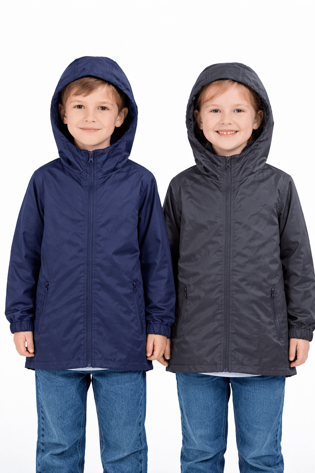 Ex Regatta Black Navy Packaway Rain Jacket - Unisex 2 - 13 Years - Discounted high street clothing for children, ladies and men including everyday wear and seasonal styles. UK online