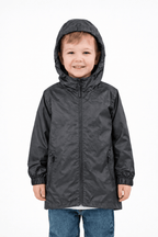 Ex Regatta Black Navy Packaway Rain Jacket - Unisex 2 - 13 Years - Discounted high street clothing for children, ladies and men including everyday wear and seasonal styles. UK online