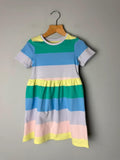 NEW Ex M&S 100% Cotton Multicolour Striped Dress - Girls 2-3 Years