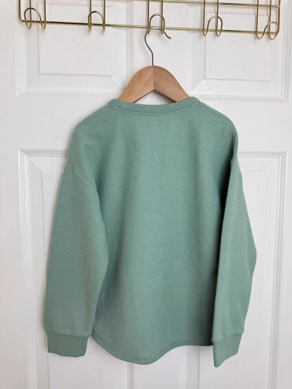 🦖 Ex M&S Kids Green Waffle Knit Lined Sweater | Dinosaur | 5 - 6 Years - Back On The Shelves High Street Discount Outlet Online UK