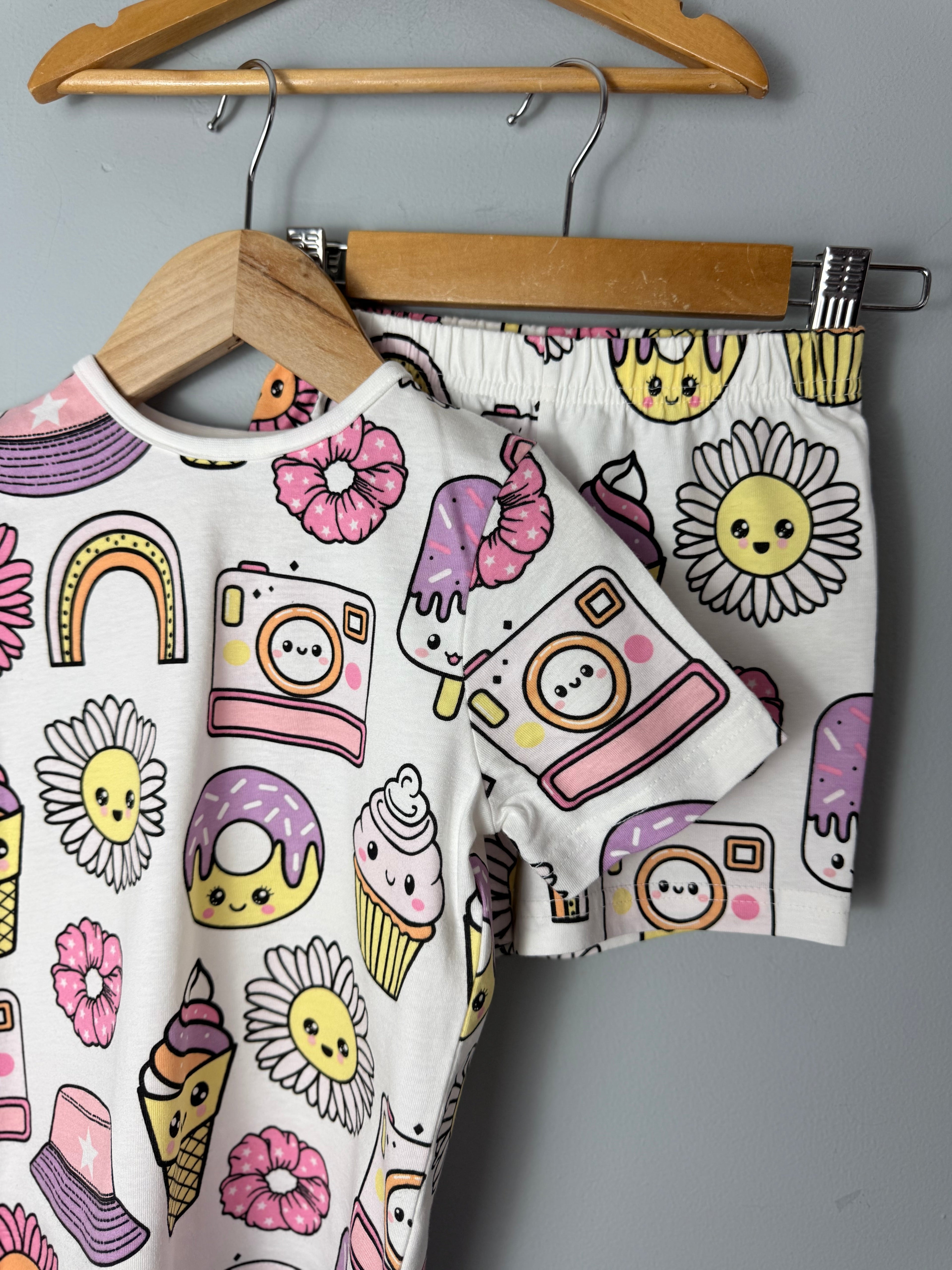 George Sunshine Summer Short Pyjama Set - Girls 3 - 4 Years - Discounted high street clothing for children, ladies and men including everyday wear and seasonal styles. UK online