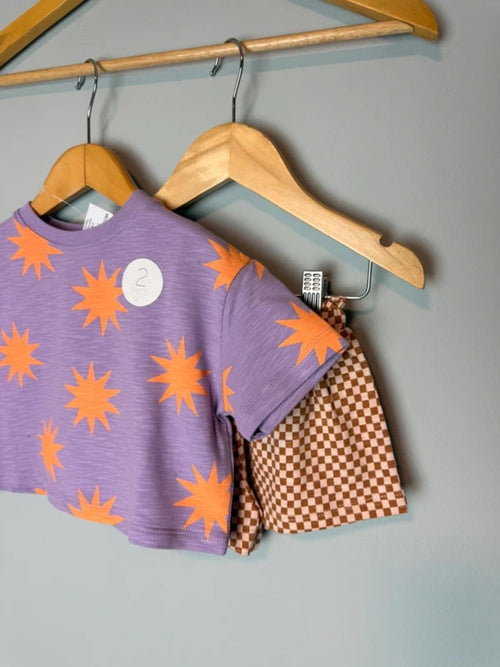 Girls Next 2 Piece Outfit Set Purple Star T-Shirt & Shorts Summer BNWT 3 - 6 Months - Discounted high street clothing for children, ladies and men including everyday wear and seasonal styles. UK online