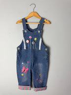 JFDX Denim Butterfly Dungarees - Girls 9 - 12 Months - Discounted high street clothing for children, ladies and men including everyday wear and seasonal styles. UK online