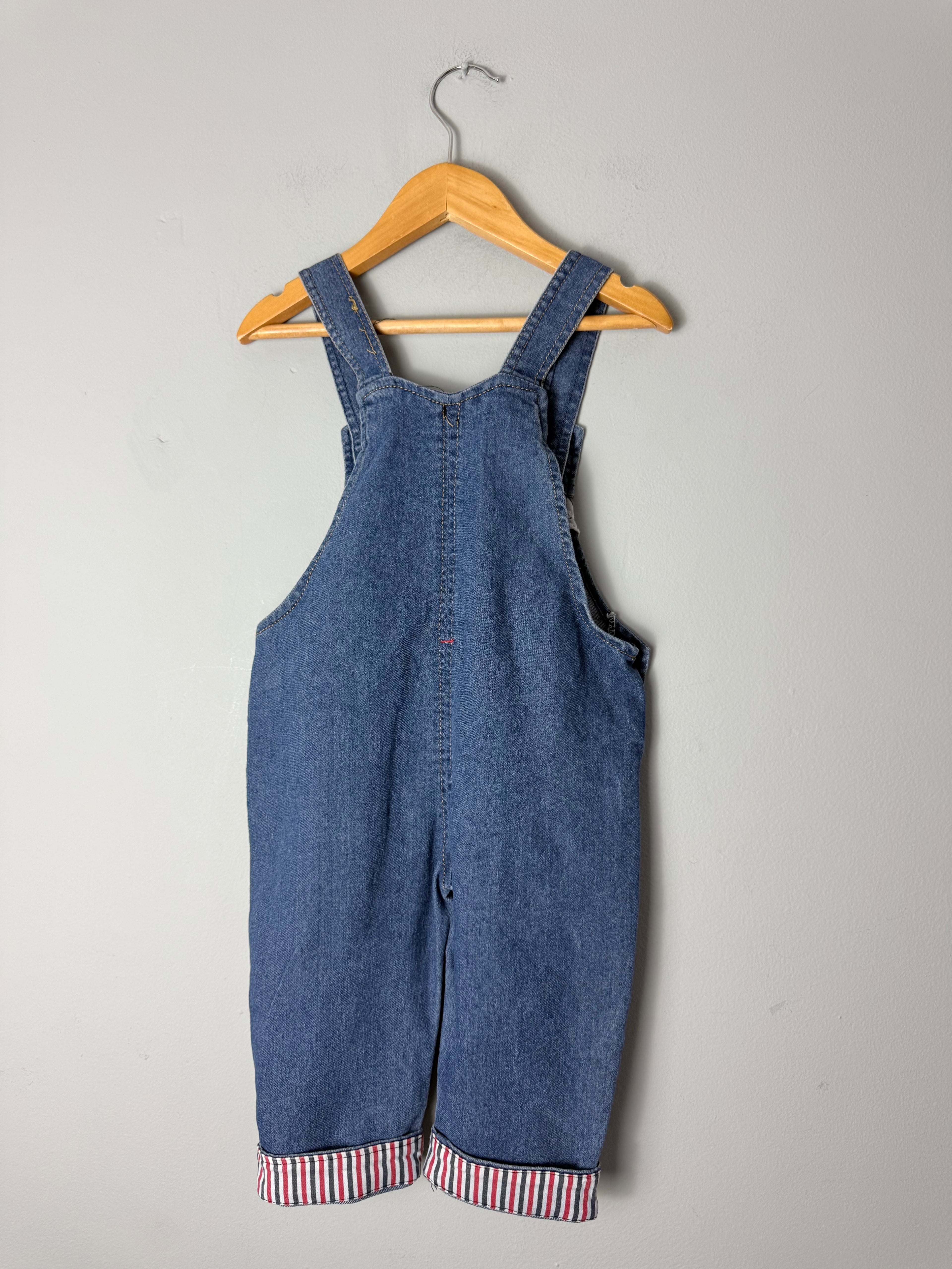 JFDX Denim Butterfly Dungarees - Girls 9 - 12 Months - Discounted high street clothing for children, ladies and men including everyday wear and seasonal styles. UK online