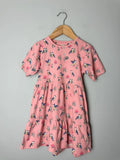 John Lewis Pink Floral Bird Short Sleeve Tiered Dress - Girls 5 Years - Discounted high street clothing for children, ladies and men including everyday wear and seasonal styles. UK online