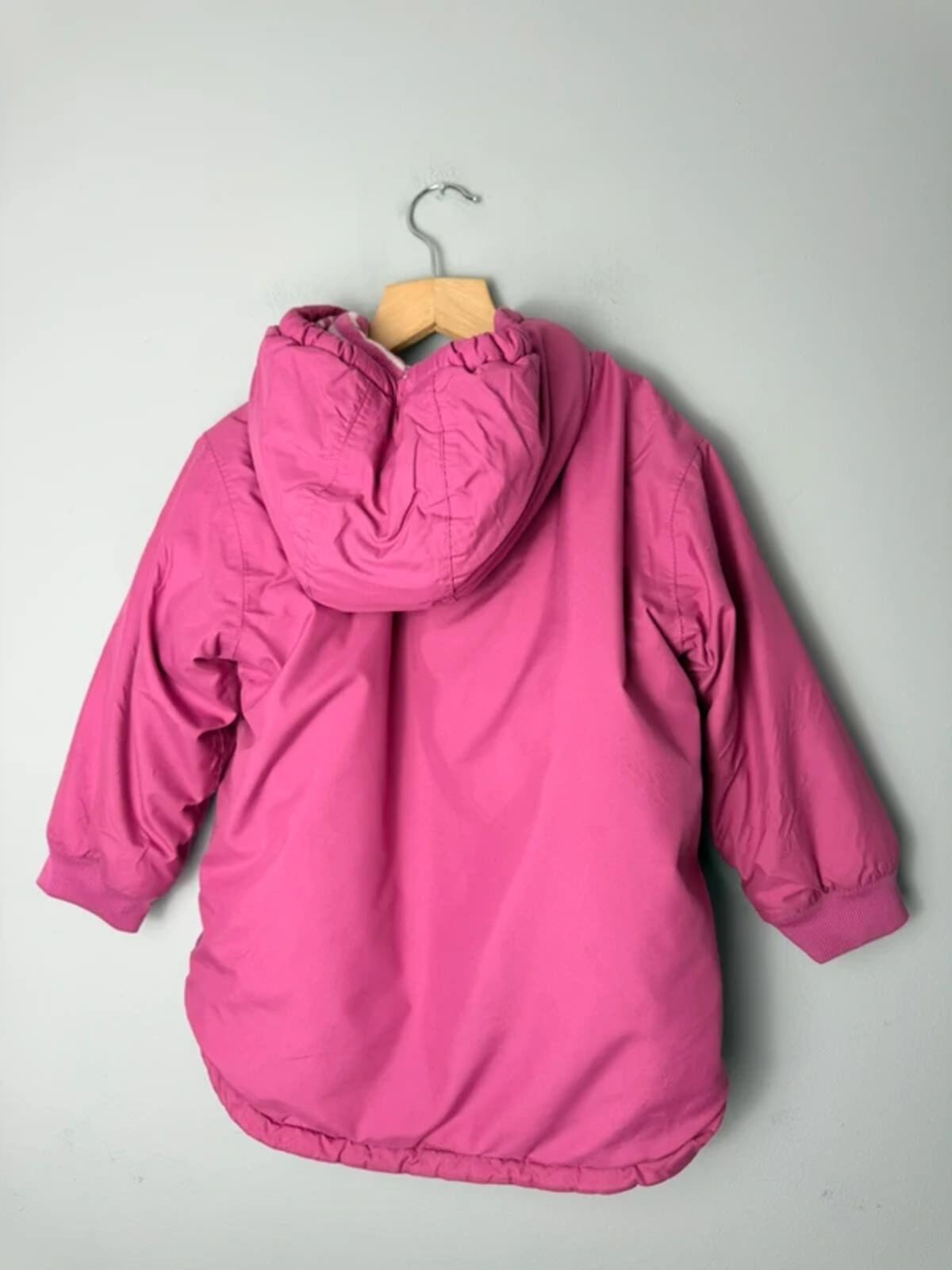 Jojo Maman Bebe Pink Reversible Warm Jacket Coat - Girls 4 - 5 Years - Discounted high street clothing for children, ladies and men including everyday wear and seasonal styles. UK online