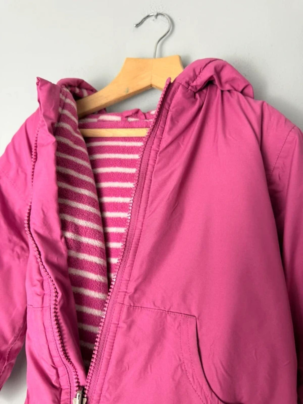 Jojo Maman Bebe Pink Reversible Warm Jacket Coat - Girls 4 - 5 Years - Discounted high street clothing for children, ladies and men including everyday wear and seasonal styles. UK online