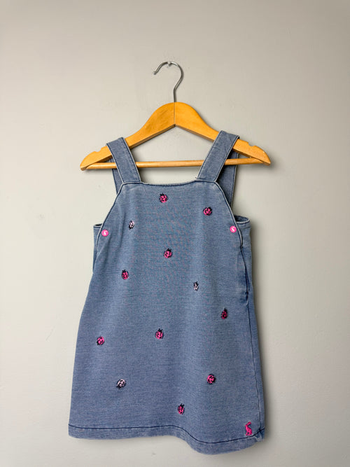 Joules Denim Ladybug Pinafore Dress - Girls 12 - 18 Months - Discounted high street clothing for children, ladies and men including everyday wear and seasonal styles. UK online