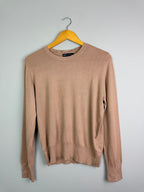Ladies Ex MS Beige Knit Jumper - Size L - Discounted high street clothing for children, ladies and men including everyday wear and seasonal styles. UK online