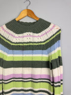 Ladies Ex MS Striped Wool Knit Jumper - Size 8 - Discounted high street clothing for children, ladies and men including everyday wear and seasonal styles. UK online