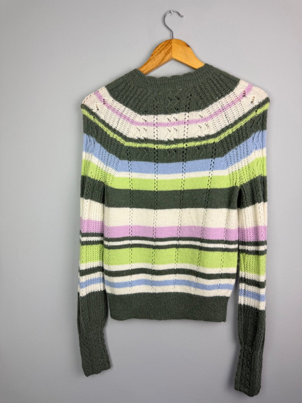Ladies Ex MS Striped Wool Knit Jumper - Size 8 - Discounted high street clothing for children, ladies and men including everyday wear and seasonal styles. UK online