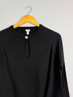 Ladies Ex RI Black Decorative Knit Jumper - Size M - Discounted high street clothing for children, ladies and men including everyday wear and seasonal styles. UK online