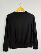 Ladies Ex RI Black Decorative Knit Jumper - Size M - Discounted high street clothing for children, ladies and men including everyday wear and seasonal styles. UK online