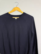 Ladies Ex RI Navy V Neck Jumper - Size M - Discounted high street clothing for children, ladies and men including everyday wear and seasonal styles. UK online