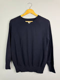 Ladies Ex RI Navy V Neck Jumper - Size M - Discounted high street clothing for children, ladies and men including everyday wear and seasonal styles. UK online
