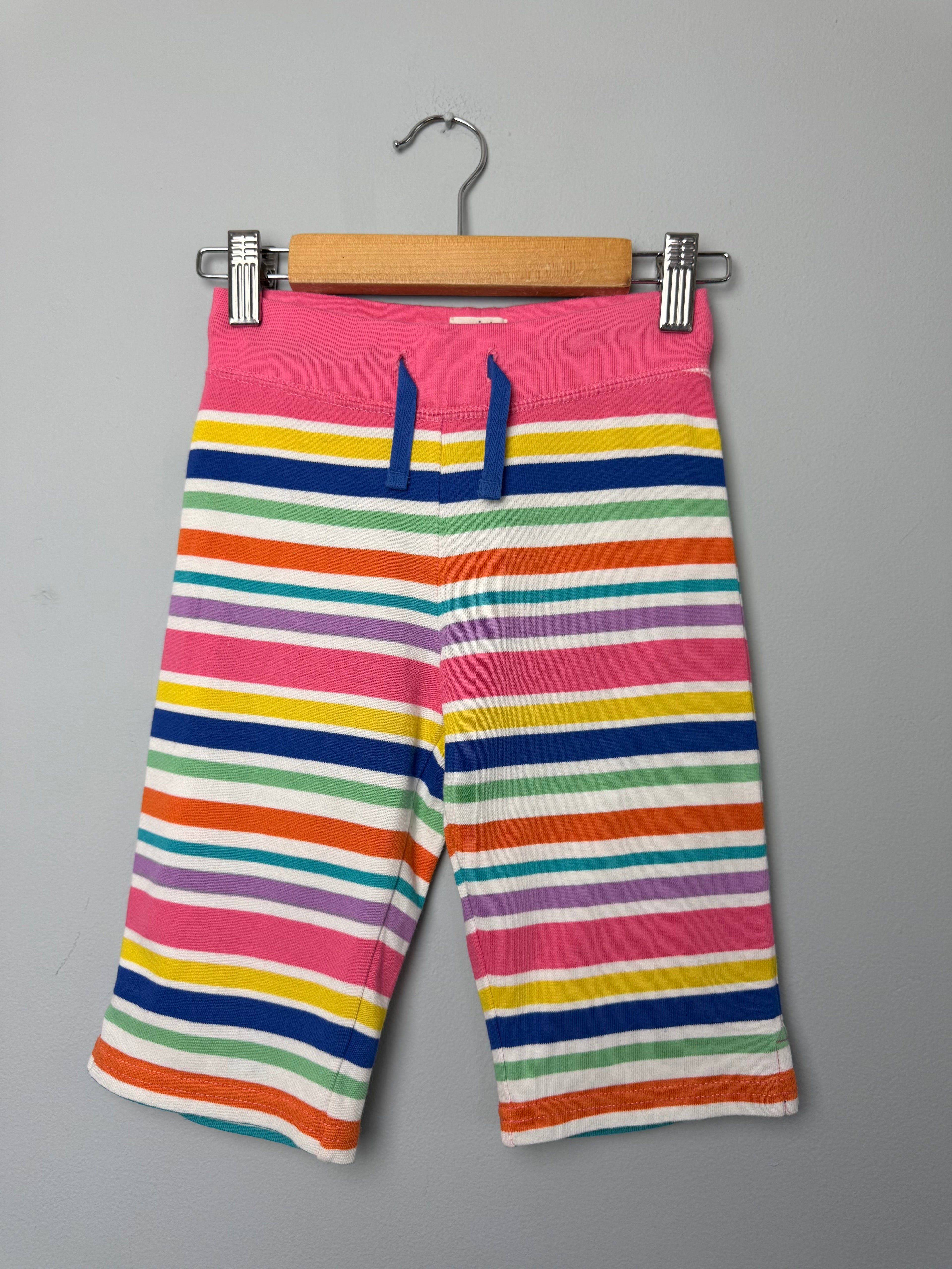 Mini Boden Rainbow Striped Cotton Shorts - Girls 7 Years - Discounted high street clothing for children, ladies and men including everyday wear and seasonal styles. UK online