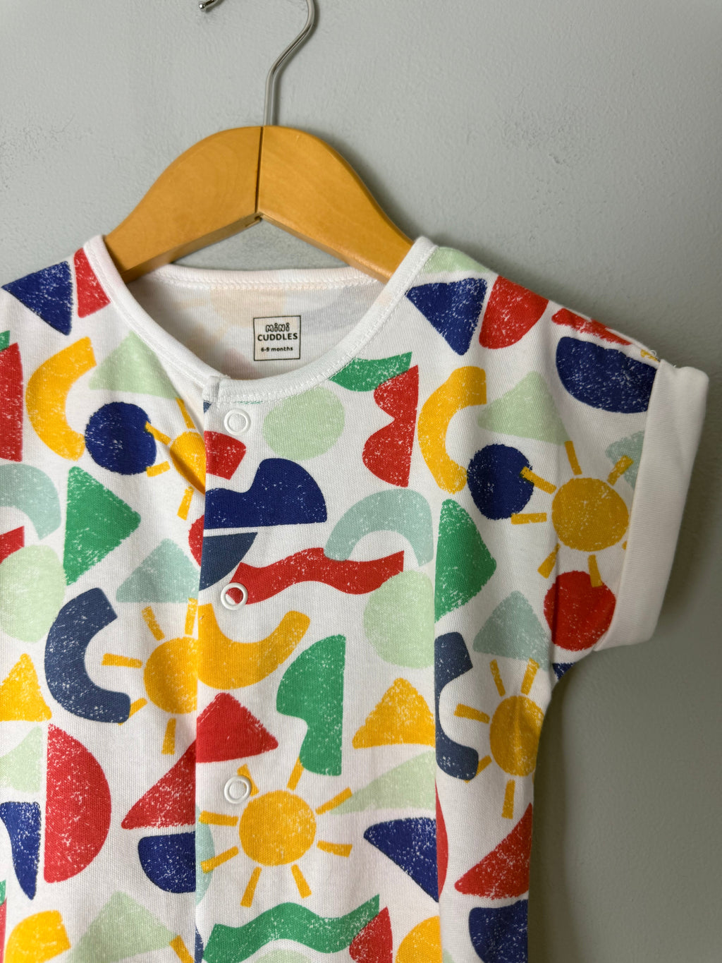 Mini Cuddles Multicolour Romper - Unisex 6 - 9 Months - Discounted high street clothing for children, ladies and men including everyday wear and seasonal styles. UK online