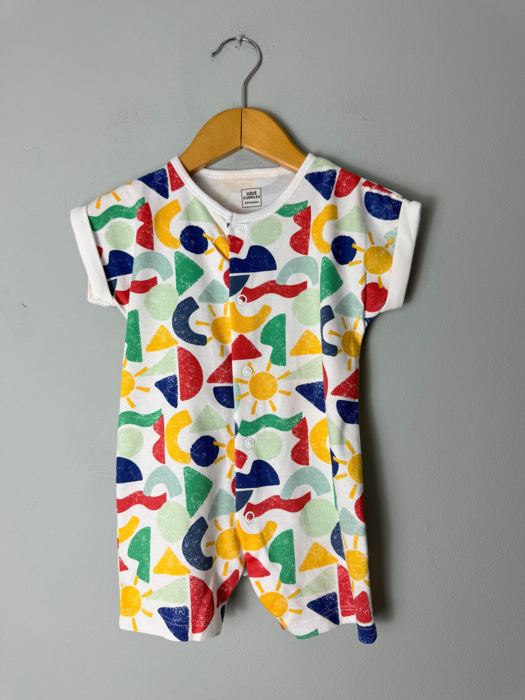Mini Cuddles Multicolour Romper - Unisex 6 - 9 Months - Discounted high street clothing for children, ladies and men including everyday wear and seasonal styles. UK online