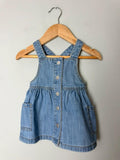M&S Blue Denim Pinafore Dress with Pockets - Girls 0 - 3 Months - Discounted high street clothing for children, ladies and men including everyday wear and seasonal styles. UK online