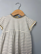 M&S Cream & Grey Striped Dress - Girls 12 - 18 Months - Discounted high street clothing for children, ladies and men including everyday wear and seasonal styles. UK online