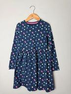 M&S Navy & Multicolour Polka Dot Long Sleeve Dress - Girls 6 - 7 Years - Discounted high street clothing for children, ladies and men including everyday wear and seasonal styles. UK online