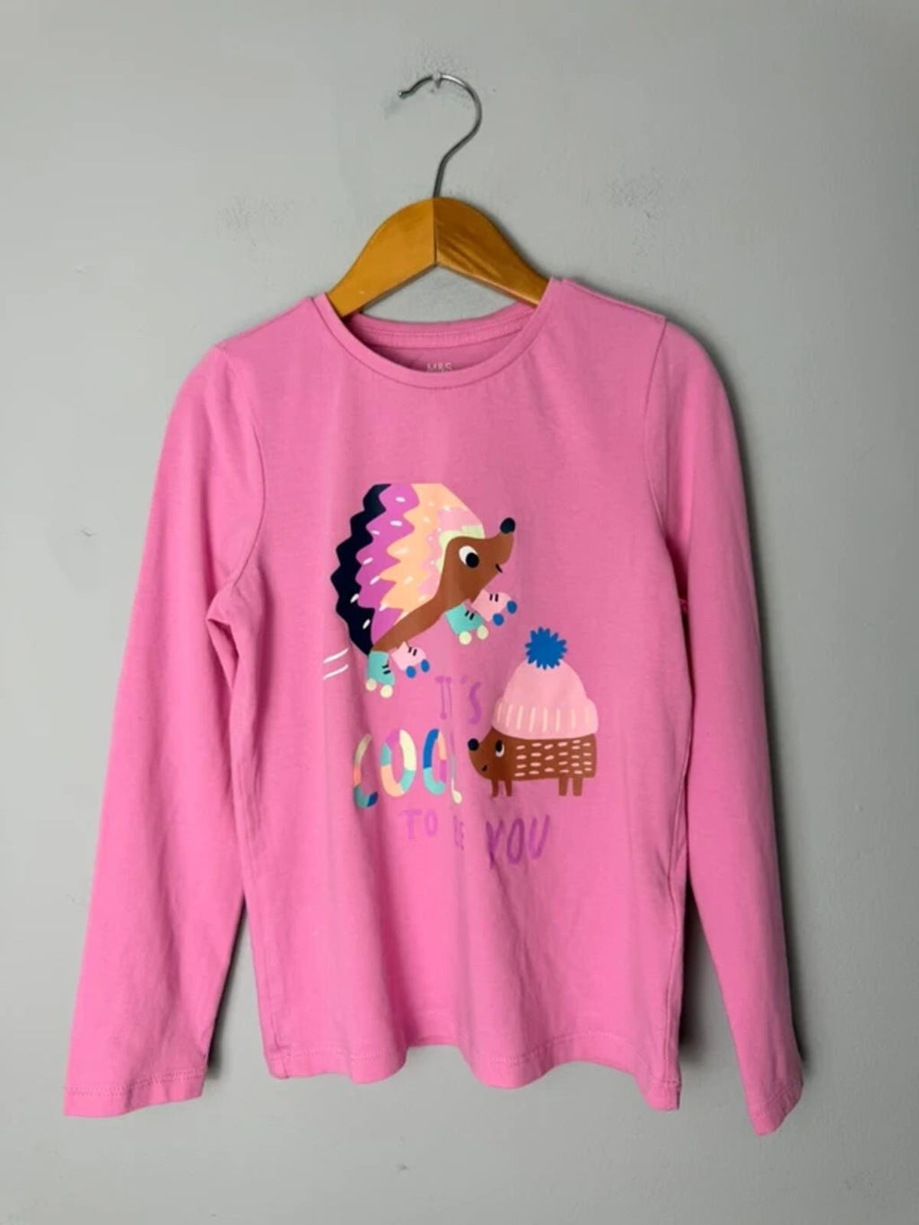 M&S Pink ‘It’s Cool To Be You’ Long Sleeve Top - Girls 6 - 7 Years - Discounted high street clothing for children, ladies and men including everyday wear and seasonal styles. UK online