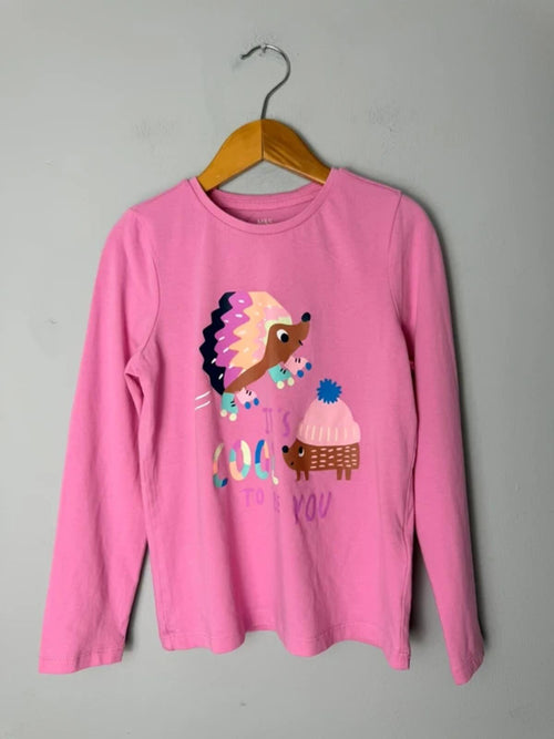 M&S Pink ‘It’s Cool To Be You’ Long Sleeve Top - Girls 6 - 7 Years - Discounted high street clothing for children, ladies and men including everyday wear and seasonal styles. UK online