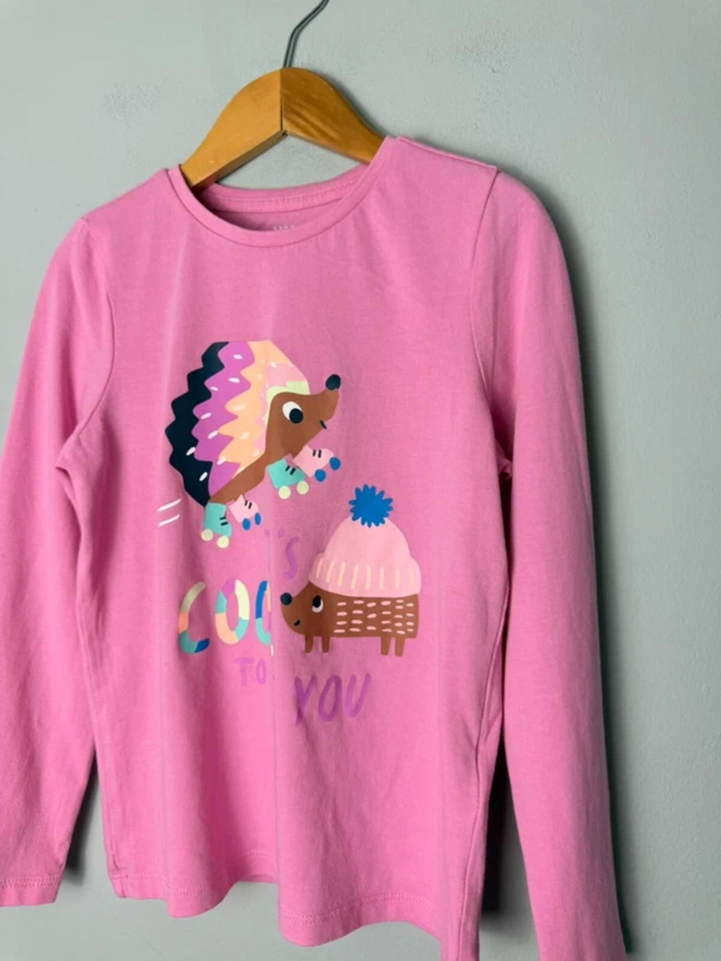 M&S Pink ‘It’s Cool To Be You’ Long Sleeve Top - Girls 6 - 7 Years - Discounted high street clothing for children, ladies and men including everyday wear and seasonal styles. UK online