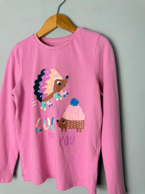 M&S Pink ‘It’s Cool To Be You’ Long Sleeve Top - Girls 6 - 7 Years - Discounted high street clothing for children, ladies and men including everyday wear and seasonal styles. UK online
