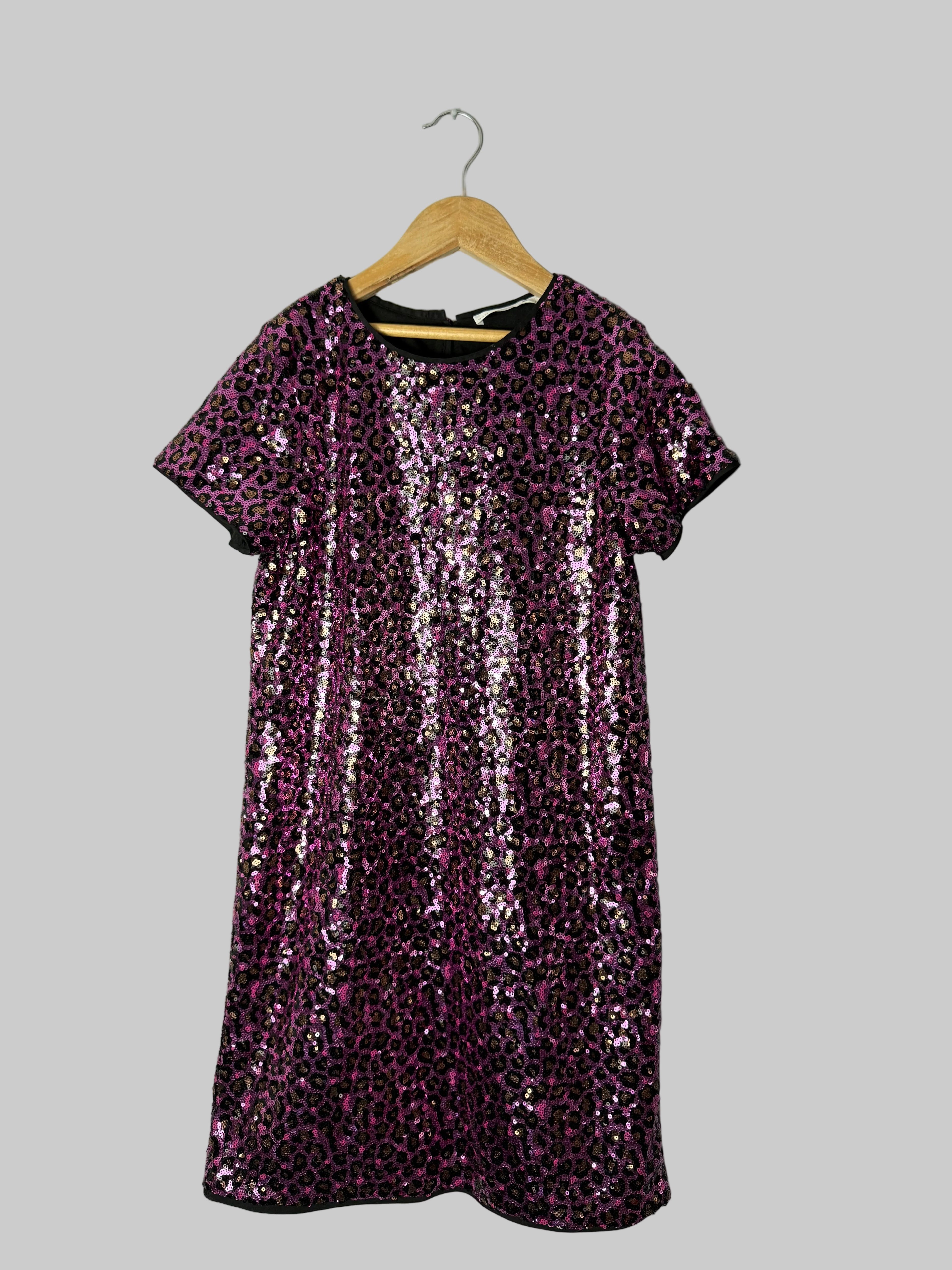 M&S Pink Purple Sequin Party Dress - Girls 10 - 11 Years - Discounted high street clothing for children, ladies and men including everyday wear and seasonal styles. UK online