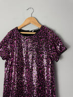 M&S Pink Purple Sequin Party Dress - Girls 10 - 11 Years - Discounted high street clothing for children, ladies and men including everyday wear and seasonal styles. UK online