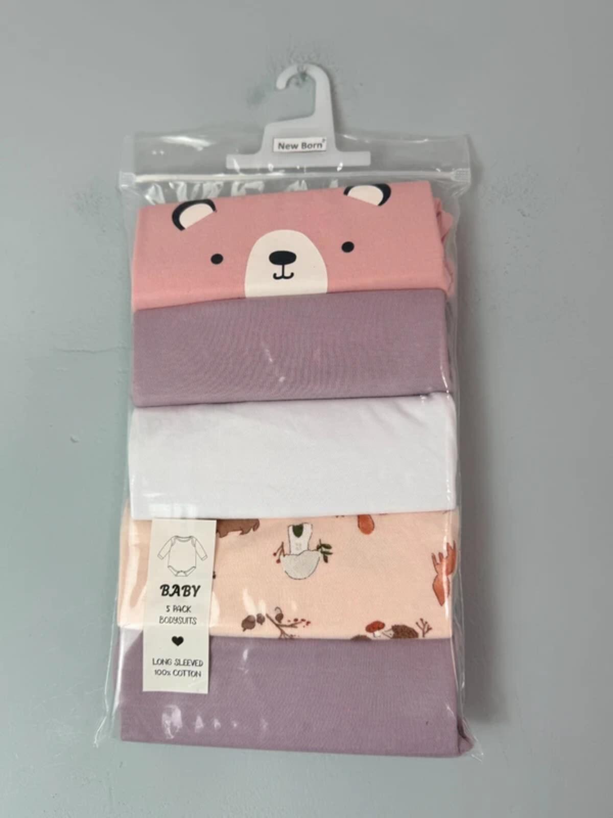 NEW Baby Girls Long Sleeve Bodysuit Set - Mixed Brands - Newborn - Discounted high street clothing for children, ladies and men including everyday wear and seasonal styles. UK online