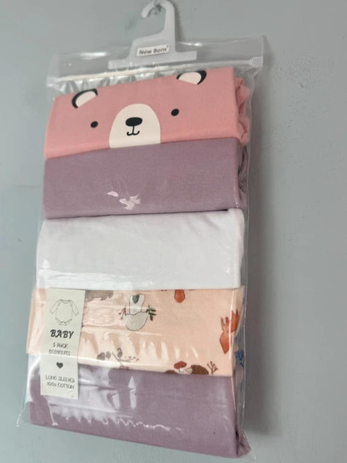 NEW Baby Girls Long Sleeve Bodysuit Set - Mixed Brands - Newborn - Discounted high street clothing for children, ladies and men including everyday wear and seasonal styles. UK online