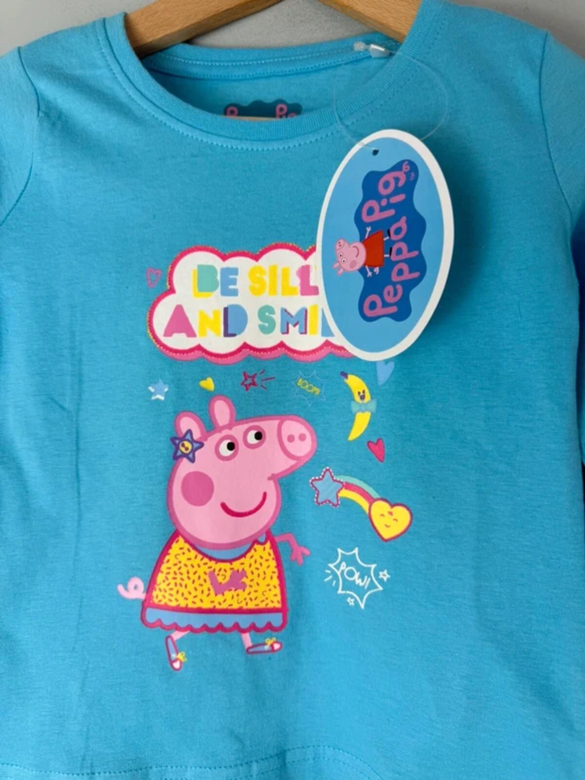 NEW Blue Peppa Pig Long Sleeve Top - Girls 2 - 3 Years 98cm - Discounted high street clothing for children, ladies and men including everyday wear and seasonal styles. UK online