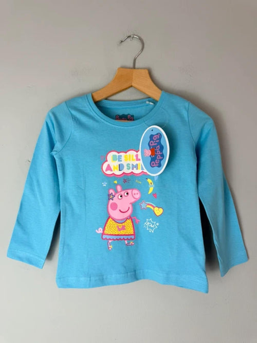 NEW Blue Peppa Pig Long Sleeve Top - Girls 2 - 3 Years 98cm - Discounted high street clothing for children, ladies and men including everyday wear and seasonal styles. UK online